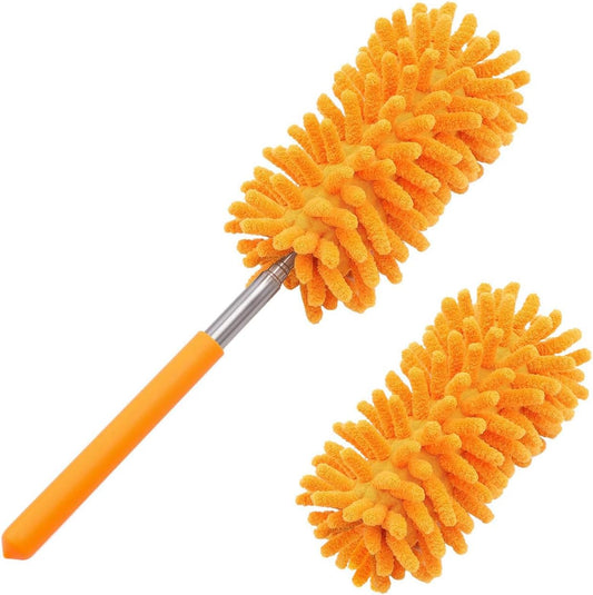 Microfiber-Duster-for-Cleaning,-Tukuos-Hand-Washable-Dusters-with-2pcs-Replaceable-Microfiber-Head,-Extendable-Pole,-1267