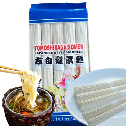 Tomoshi-Somen-blanco,-14-onzas,-fideos-finos-tradicionales-japoneses-de--trigo,-290