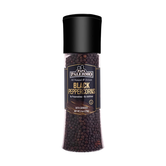Papa-Palermo-Black-Peppercorn-with-Grinder,-Kosher,-All-Natural,-No-Additives,-6oz-390