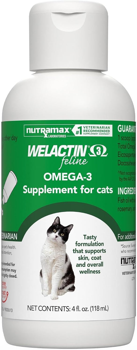 Nutramax-Welactin-Omega-3-Fish-Oil-for-Cats,-Skin-and-Coat-Health-Supplement,-1612