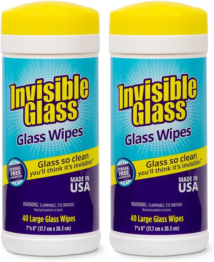 Invisible-Glass-90160-2PK-Glass-Cleaning-Wipes-Perfect-for-Cleaning-Mirrors,-3300