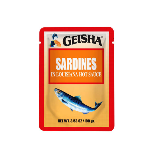 GEISHA-Sardines-in-Louisiana-Hot-Sauce-3.53oz-(Pack-of-24),-Sardines|-HALAL-&-87