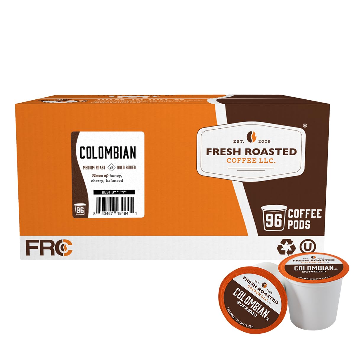 Fresh-Roasted-Coffee,-Colombian-Supremo,-tostado-medio,-Kosher,-compatible-con-K-Cup,-cápsulas2960