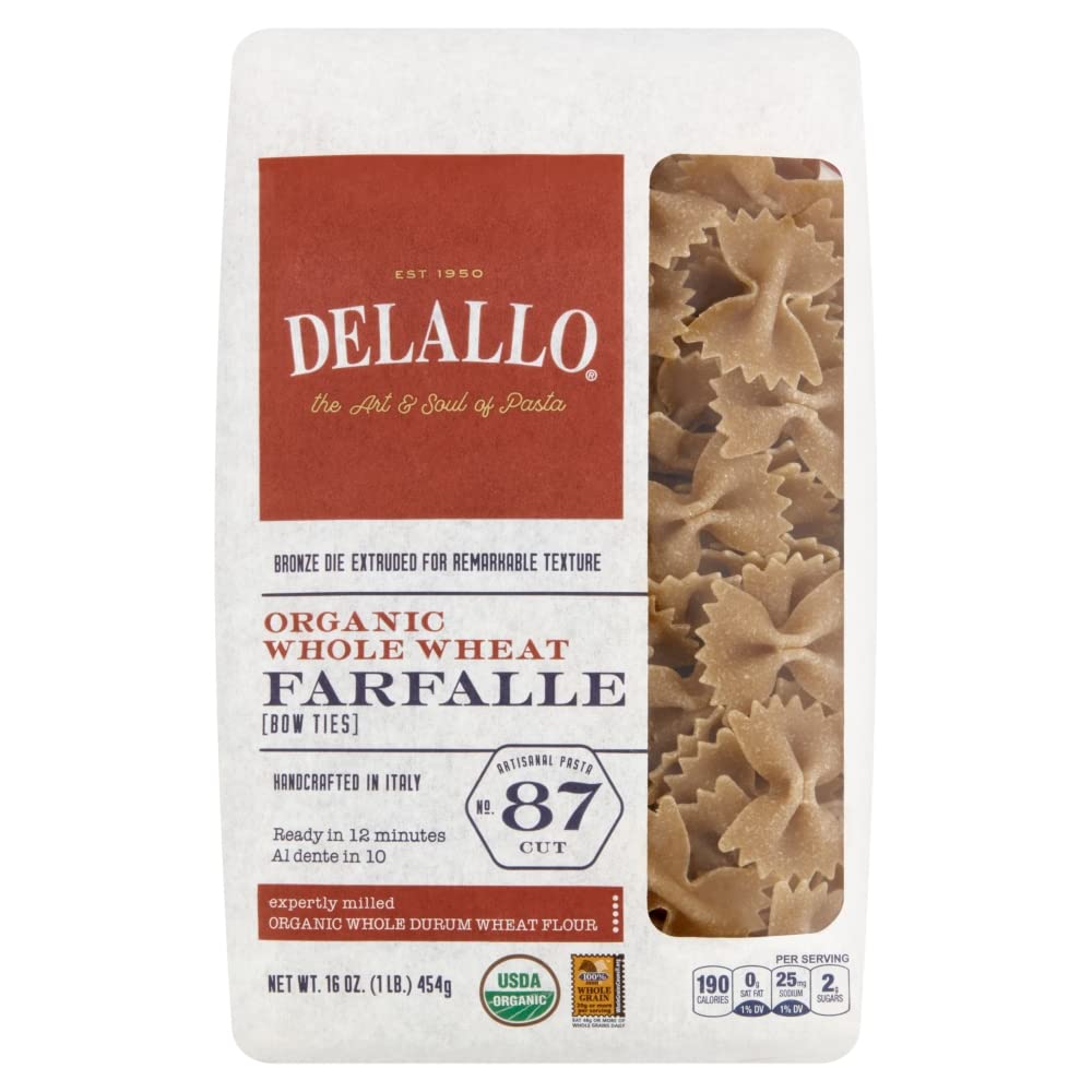 DeLallo-Organic-Whole-Wheat-Farfalle,-Bow-Ties-Pasta,-874