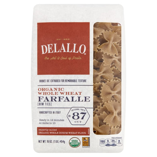DeLallo-Organic-Whole-Wheat-Farfalle,-Bow-Ties-Pasta,-874