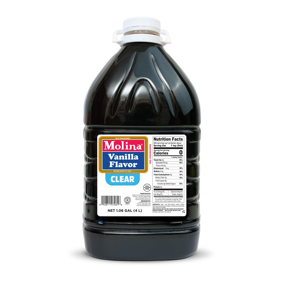 Molina-Clear-Vanilla-Extract,-1-Gallon-(135.3-oz)-Perfect-for-Baking,-Enhances-Without-Dessert-438
