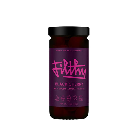 Filthy-Amarena-Black-Cherries,-Premium-Cocktail-Garnish---11-Oz-Jar-----201