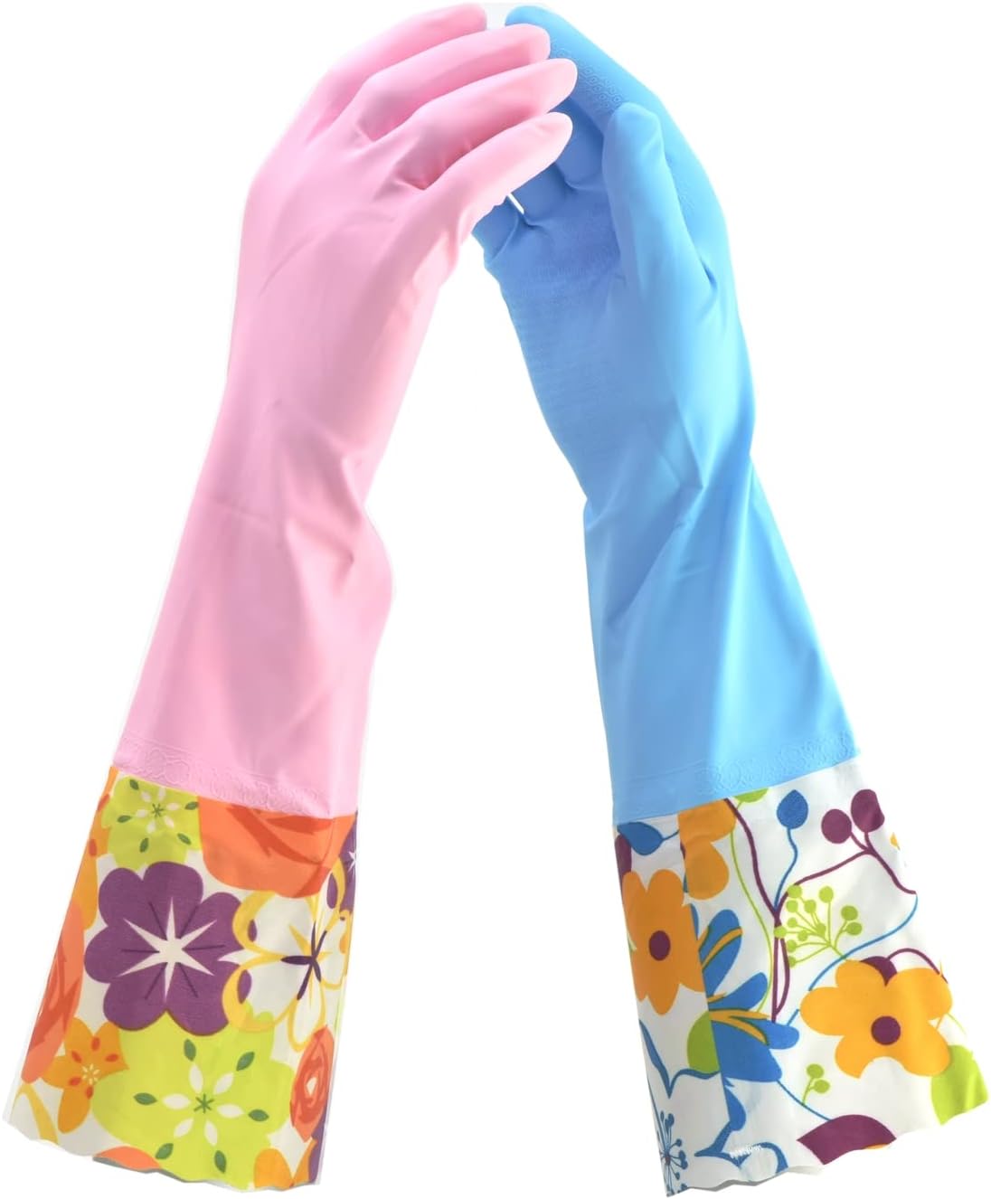 2-PAIRS-Household-Gloves-Latex-Free-Cleaning-Gloves-with-Soft-Lining-Long-Cuff-15"-&-463