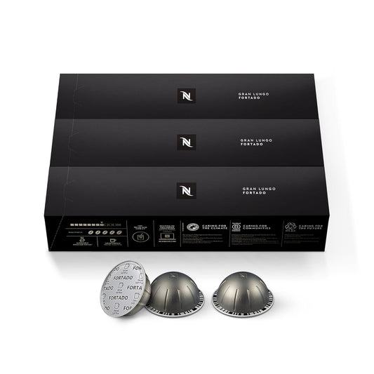 Nespresso-Cápsulas-Vertuo,-Fortado-Gran-Lungo-Americano,-café-espresso-tostado-oscuro,-cápsulas3535