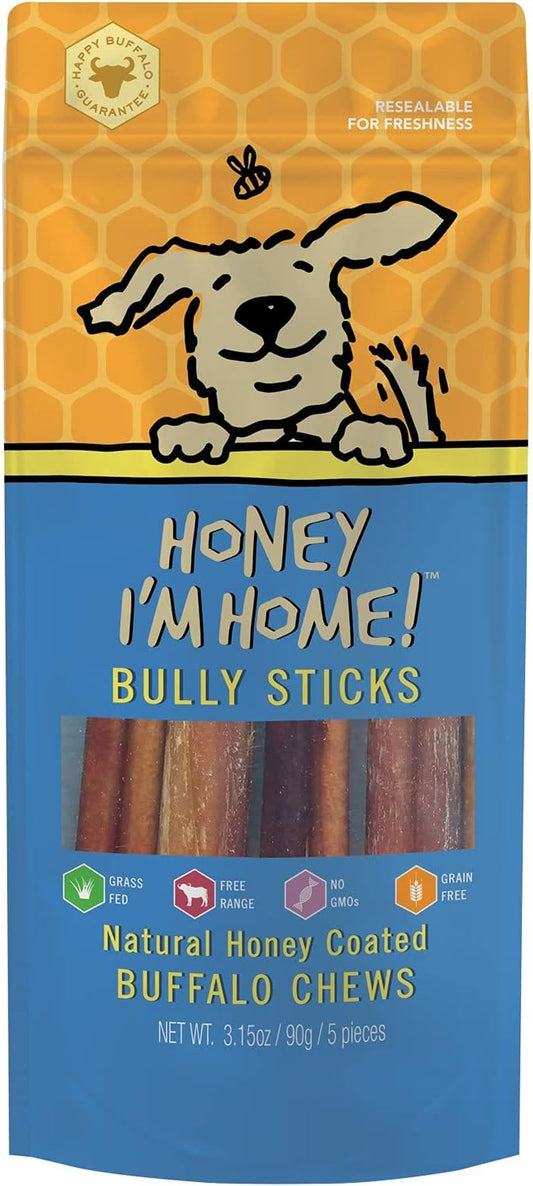 Honey-I'm-Home,-Bully-Sticks-Buffalo-Dog-Chews,-6-Inches,-5---551