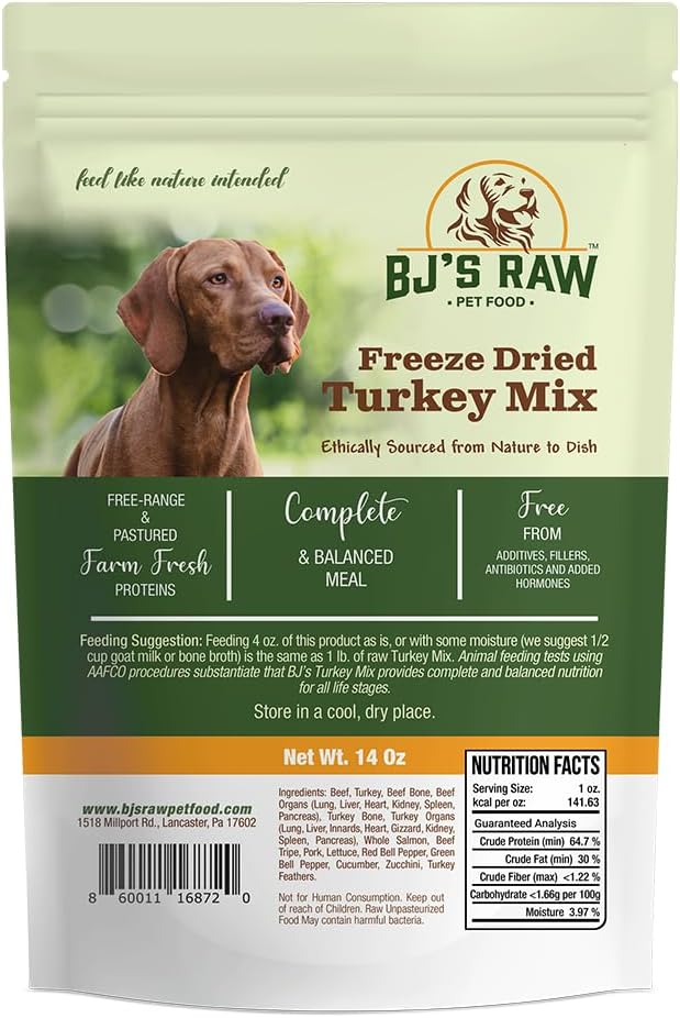 BJ'S-RAW-PET-FOOD-Freeze-Dried-Turkey-Complete-Mix-High-Protein-Nutritious-Meal-406