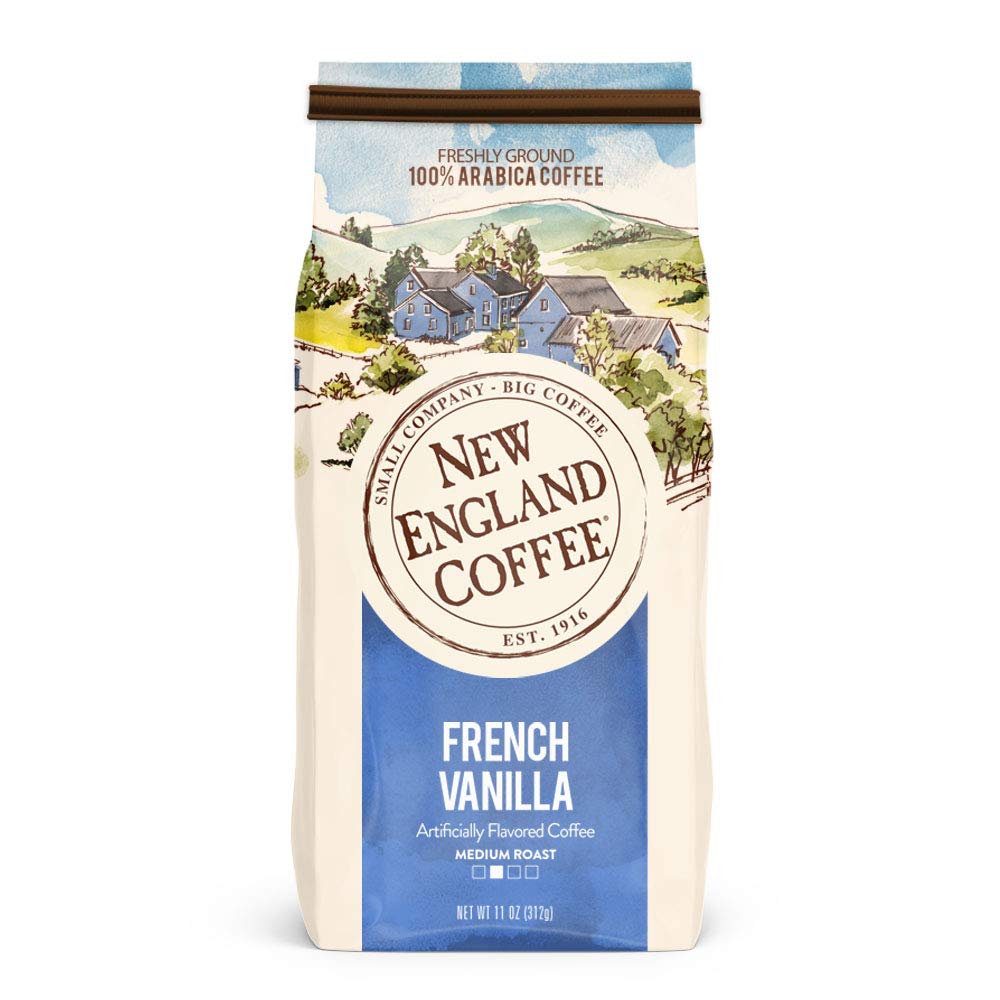 New-England-Coffee-French-Vanilla-Medium-Roast-Ground-Coffee,-11oz-Bag-(Pack-of-2740