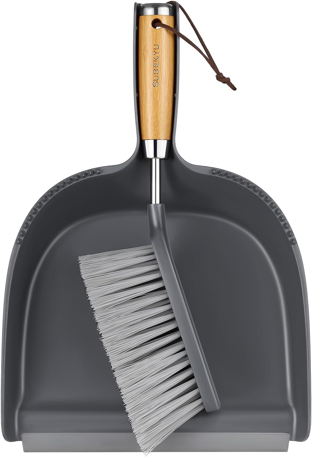 SUBEKYU-Dustpan-and-Brush-Set-with-Stainless-Steel-Handle,-Hand-3694