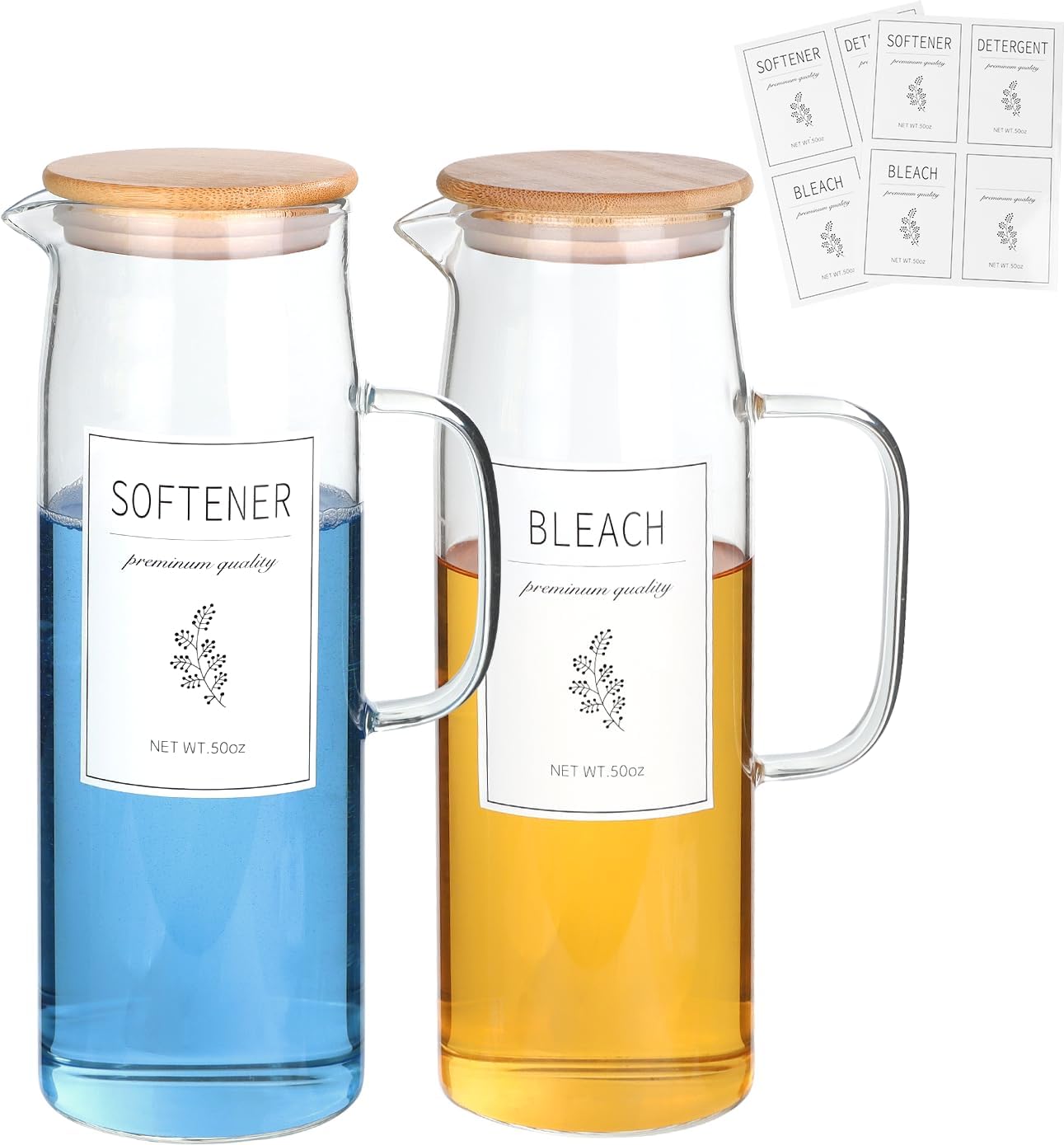 Laundry-Detergent-Dispenser-Set-with-Bamboo-Lids-and-Handles---Easy-Pour-1020