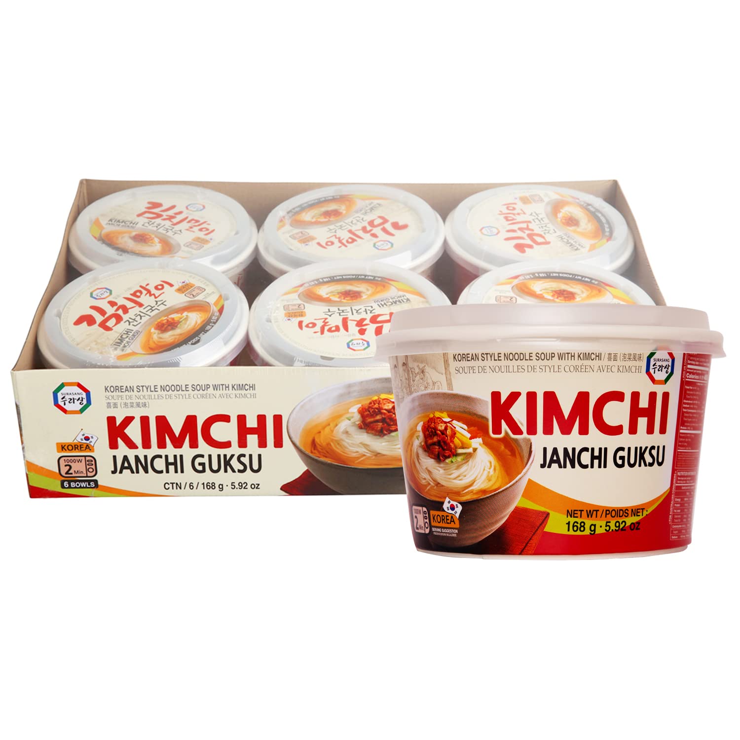 Surasang-Kimchi-Janchi-Guksu,-fideos-finos-coreanos-con-cuenco-de--Kimchi,-200