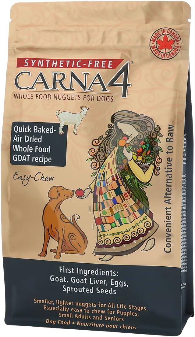 CARNA4-Air-Dried-Dog-Food,-Goat-Recipe,-Quick-Baked-Whole-Food-Nutrition-with-1500