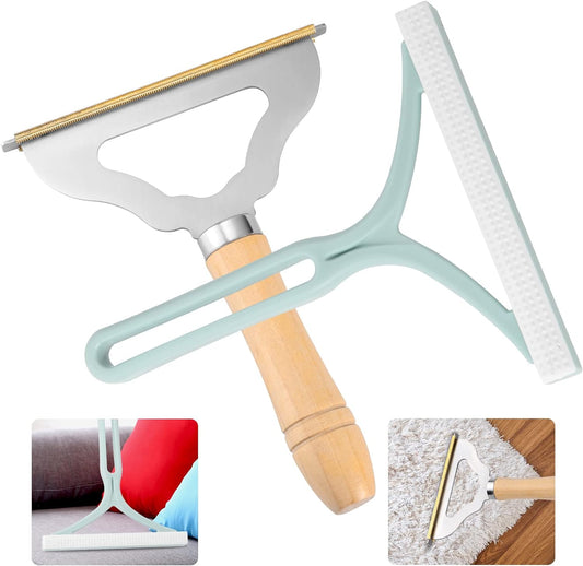 2pcs-Manual-Portable-Fabric-Shaver,-1-Metal-Carpet-Lint-Scraper-3070