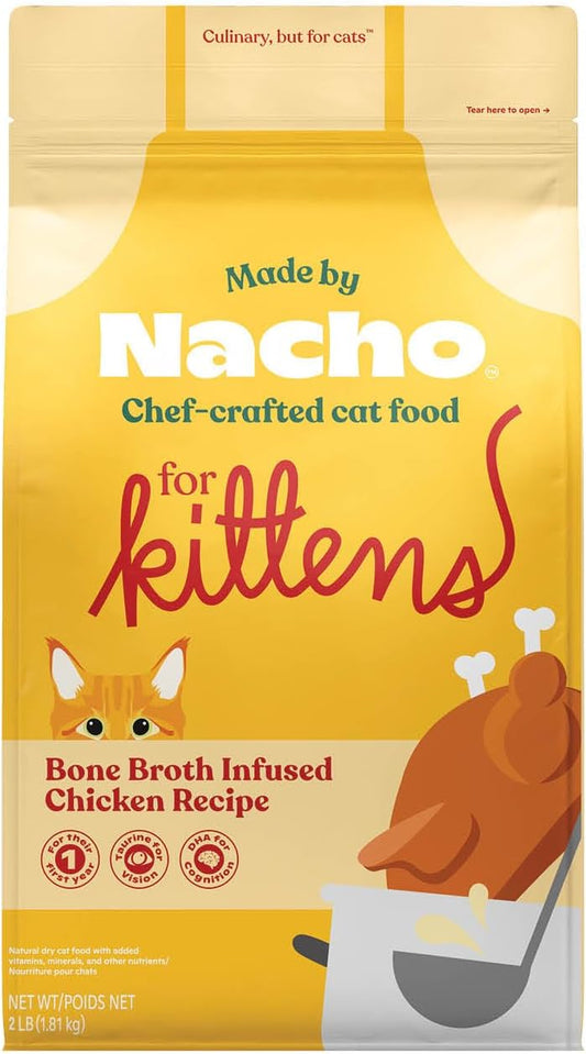 Made-by-Nacho-Kitten-Dry-Kibble-Infused-with-Bone-Broth,-Healthy-Protein-Food,-Chicken1021