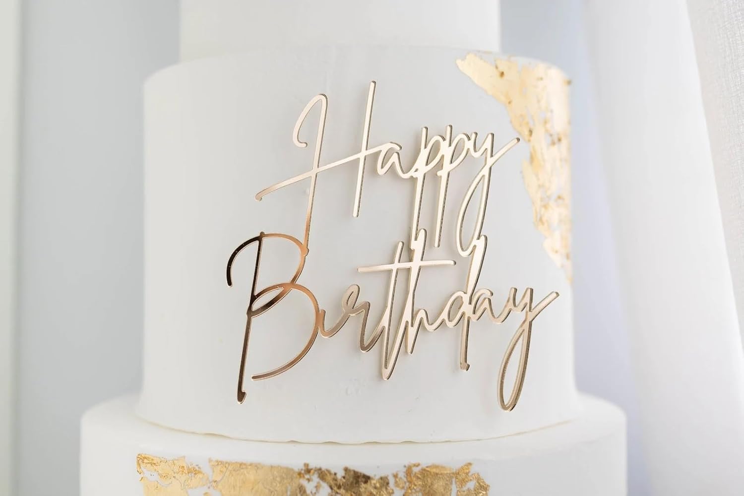 1PCS-Happy-Birthday-Cake-Topper,Gold-Mirror-Acrylic-3685