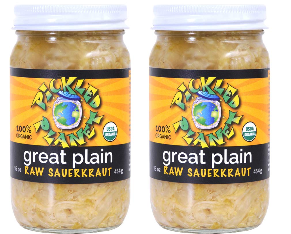 Organic-Raw-Sauerkraut,-Great Plain-Variety,-16-Oz-Glass-Jar,-(2-Pack)---424