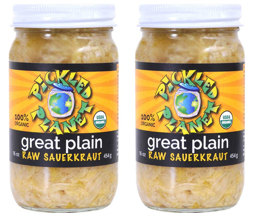 Organic-Raw-Sauerkraut,-Great Plain-Variety,-16-Oz-Glass-Jar,-(2-Pack)---424