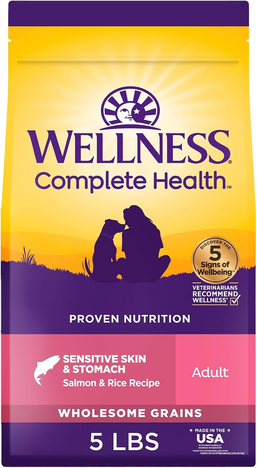Wellness Complete Health Sensitive Skin and Stomach Dry Dog Food Salmon and Rice Recipe