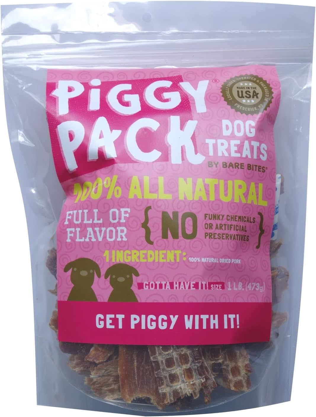 Piggy-Pack-Dog-Pork-Jerky-Treats,-All-Natural,-319