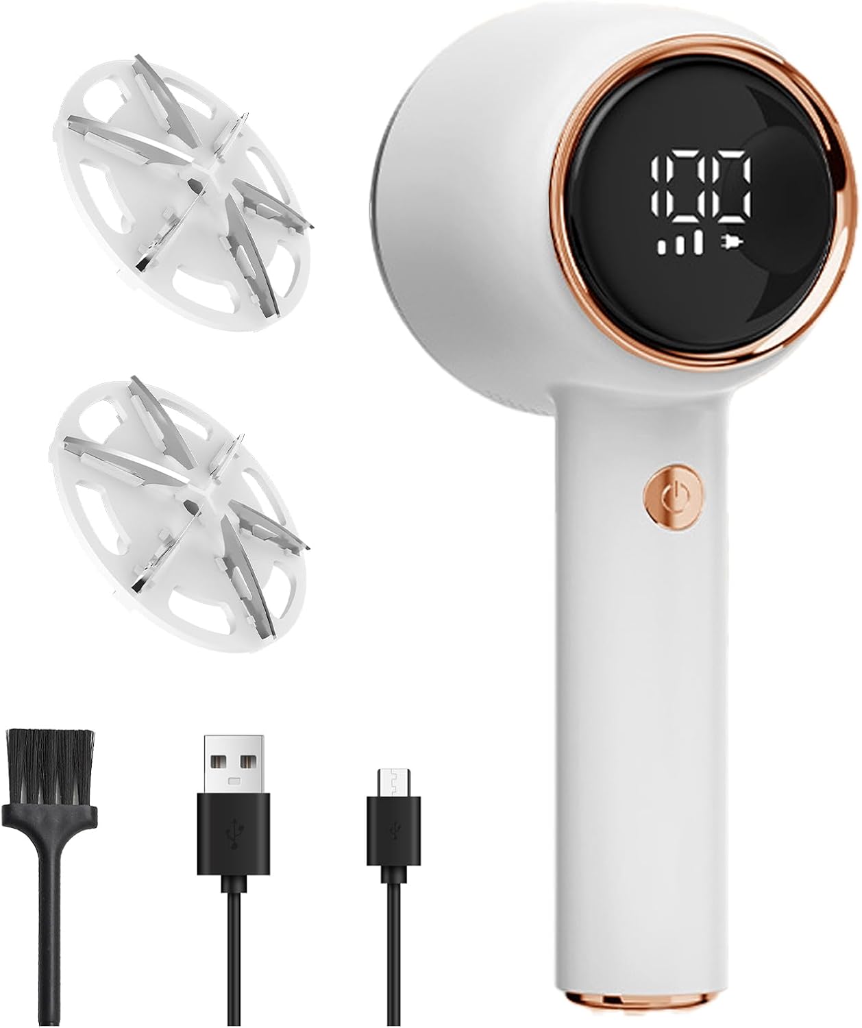 Lint-Remover-Fabric-Shaver-Rechargeable,-LED-Display,-3-Speeds-Clothes-Defuzzer-2143