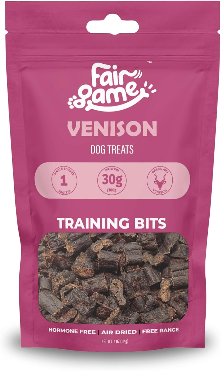 Fair-Game-Venison-Training-Bits-for-Dogs,-Hormone-Free-African-Venison,-Air-Dried-Treats,-932