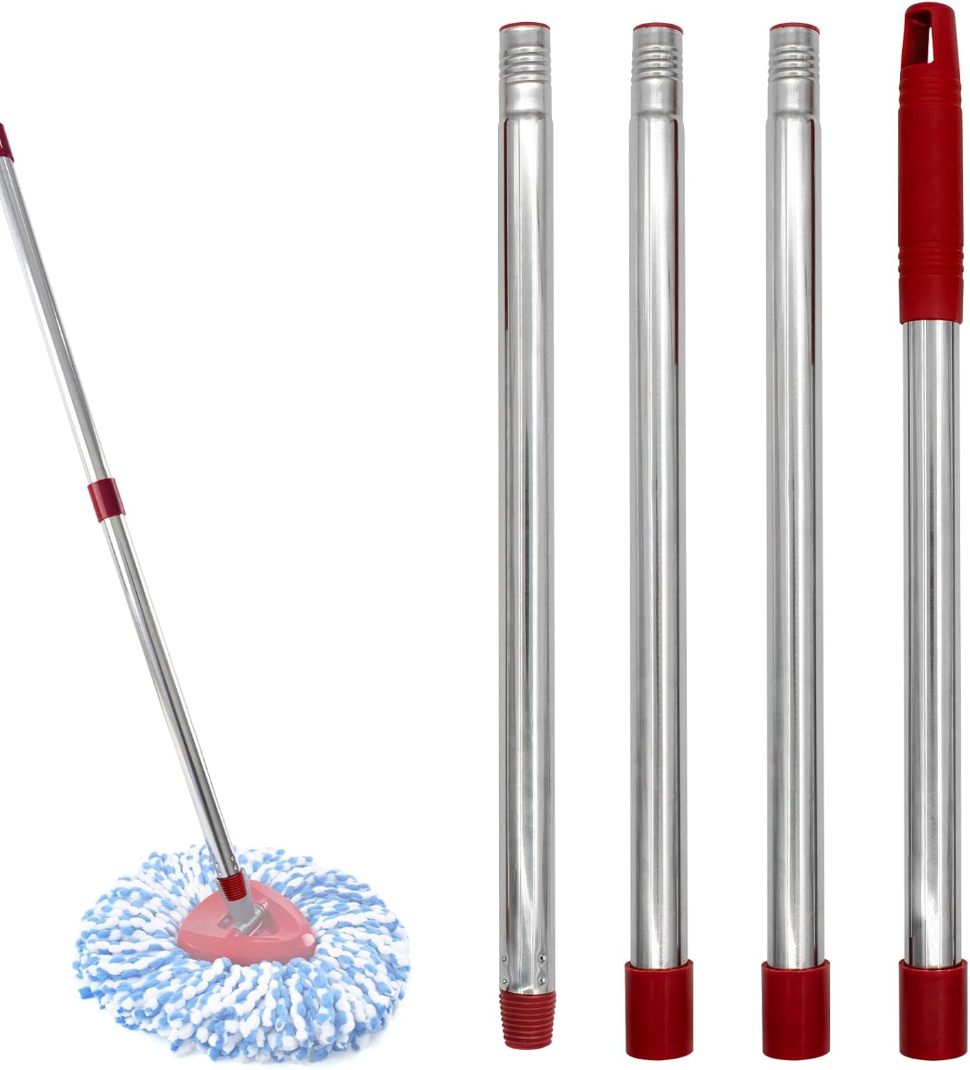 Spin-Mop-Handle,Adjustable-4-Section-Mop-Handle-Replacement-Compatible-with-Ocedar-3132