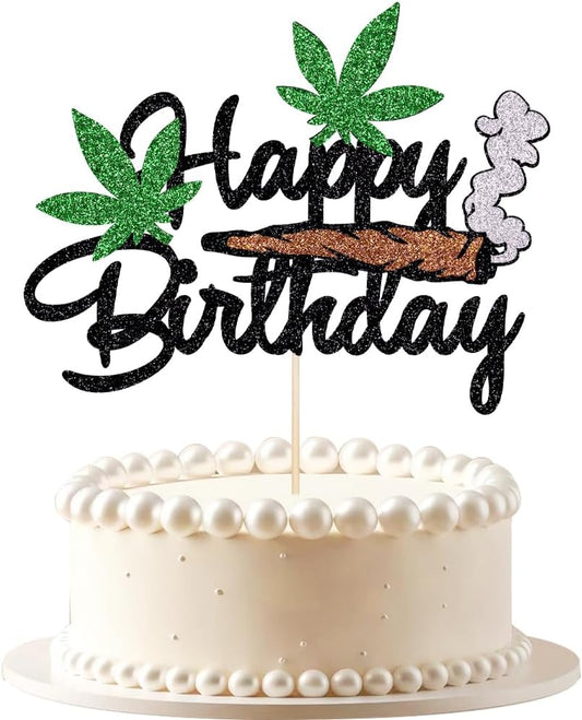 VQOUZVSR-Happy-Birthday-Cake-Topper---Black-Glitter-Weed-Leaf-Cake-Decoration---Men-1486