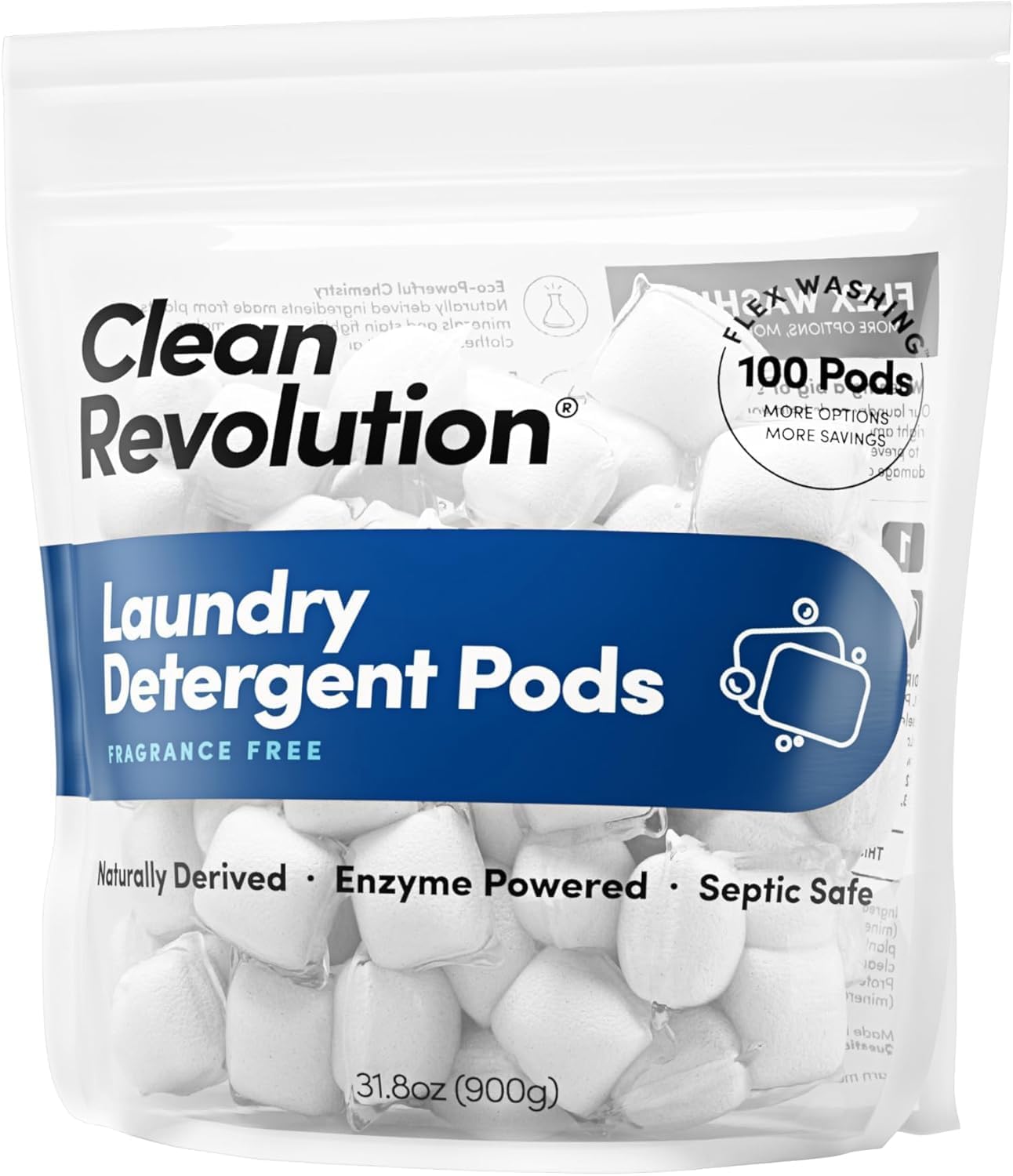 Clean-Revolution,-All-Natural,-Enzyme-Powered-Laundry-Detergent-Pods,-Fragrance-Free,-100-64