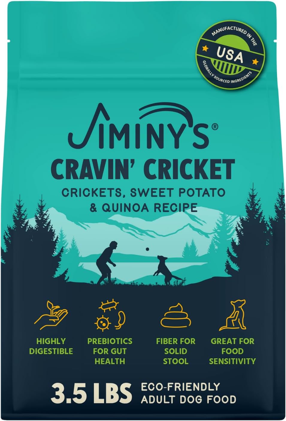 Jiminy's-Cravin’-Cricket-Dry-Dog-Food,-Sensitive-Stomach,-Improved-Gut-Health,-Probiotic-&-1376