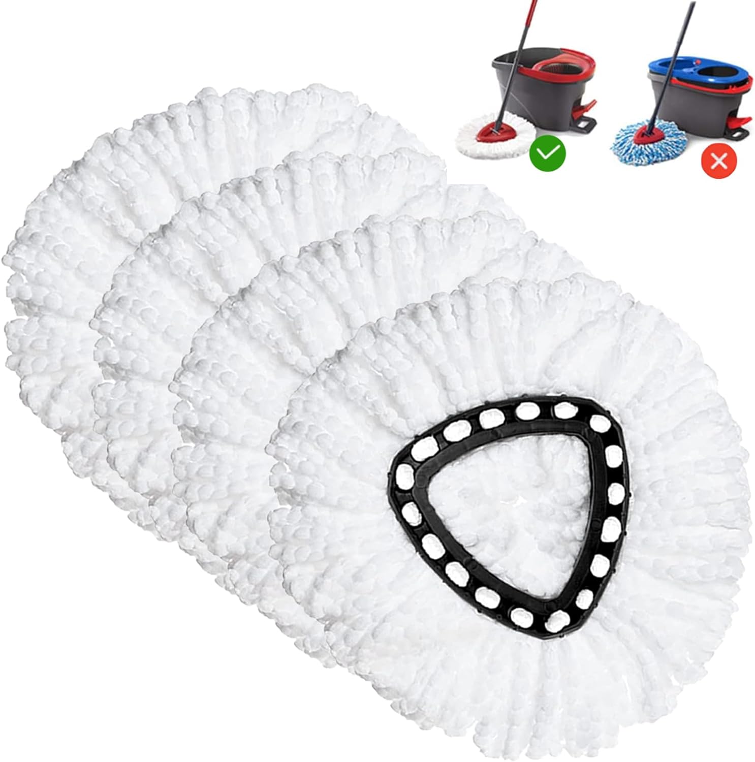 Spin-Mop-Replacement-Head-4-Pack-Mop-Refill-Compatible-with-Ocedar-Triangle-Swivel-Mops-Microfiber-1929