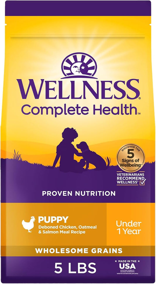 Wellness-Complete-Health-Dry-Puppy-Food,-Chicken,-Salmon-&-Oatmeal,-5-Pound-Bag---1766