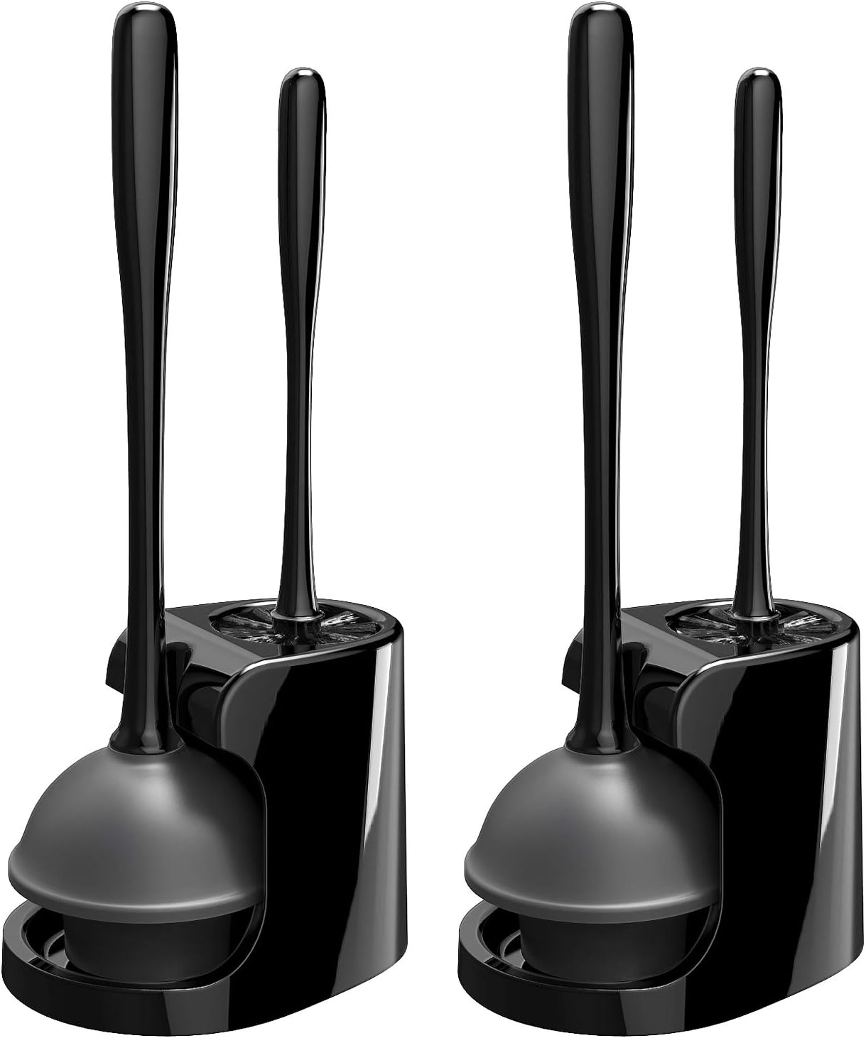 MR.SIGA-Toilet-Plunger-and-Bowl-Brush-Combo-for-Bathroom-Cleaning,-Black,-2-Sets-----1547