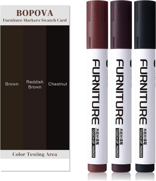 BOPOVA-Furniture-Markers-Touch-Up,-Scratch-Repair-Kit,-3-Color-Wood-Markers-for-Scratches,-Stains,-868