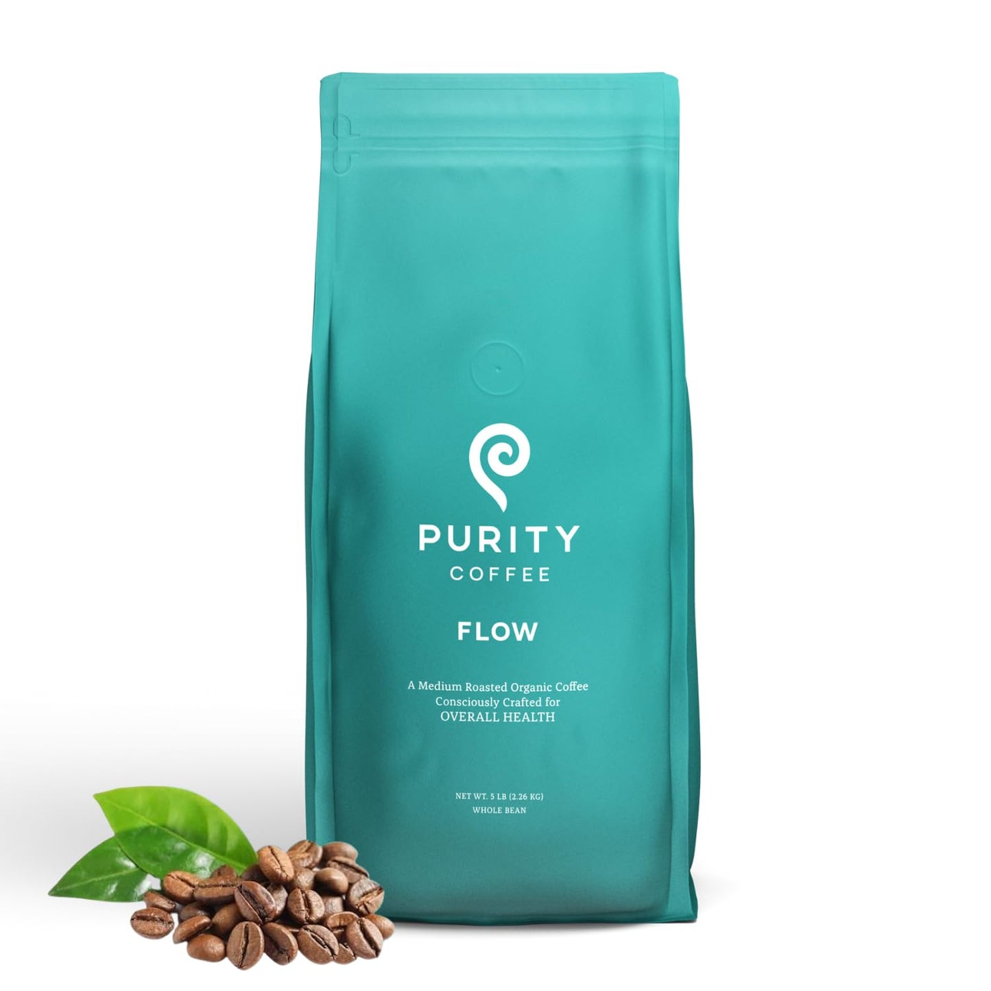 Purity-Coffee-FLOW-Original-Medium-Roast-Whole-Bean-(5lb-Bag)-|-Specialty-Grade-USDA-2480