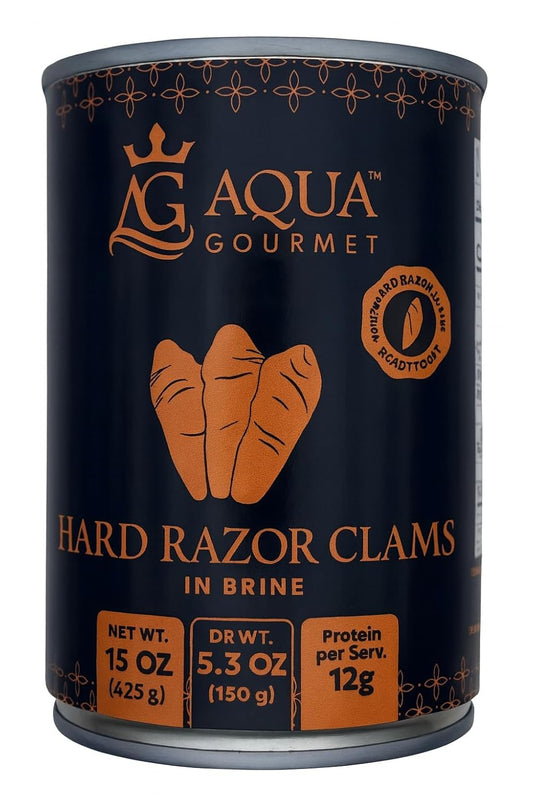 Aqua-Gourmet---Almejas-duras-enlatadas-en-salmuera,-mariscos-chilenos-premium,-lata-15-613