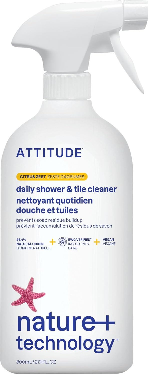 ATTITUDE-Shower-&-Tile-Cleaner-Spray,-EWG-Verified,-Bathroom-Cleaner-Removes-Soap-Scum-&-Grime,-1378