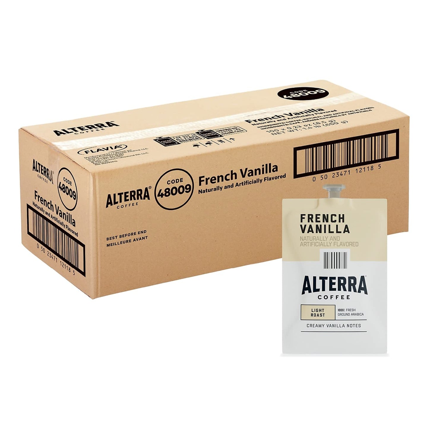Alterra,-MDKA183,-French-Vanilla-Flavored-Coffee,-100-/-Carton---------703