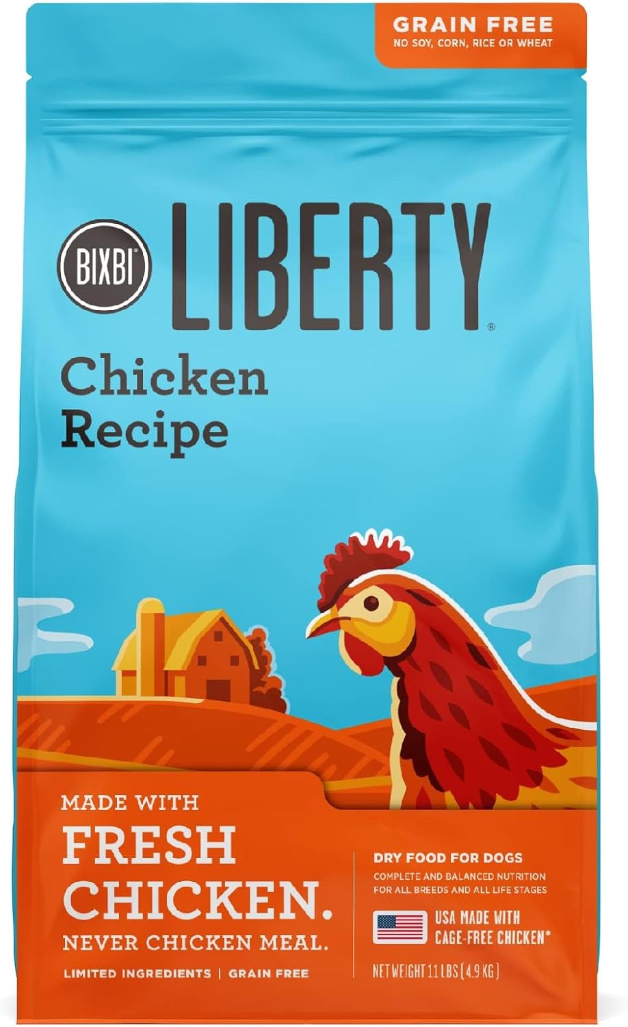 BIXBI-Liberty-Grain-Free-Dry-Dog-Food,-Chicken-Recipe-–-Fresh-Meat,-High-Protein,-1454