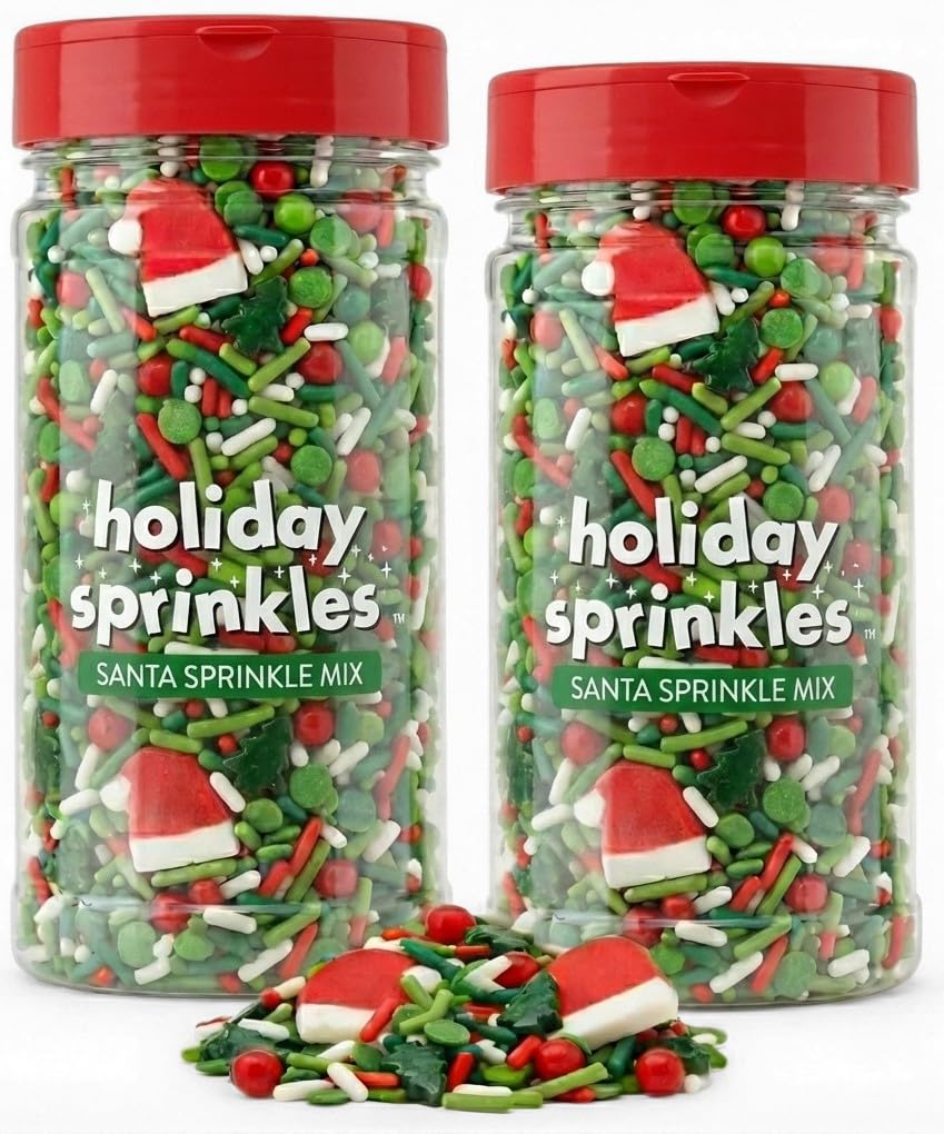 Santa-Hat-Holly-Sprinkles-Christmas-Mix---3.8oz-Bottles-(2-Pack)-Festive-Green-White-2046