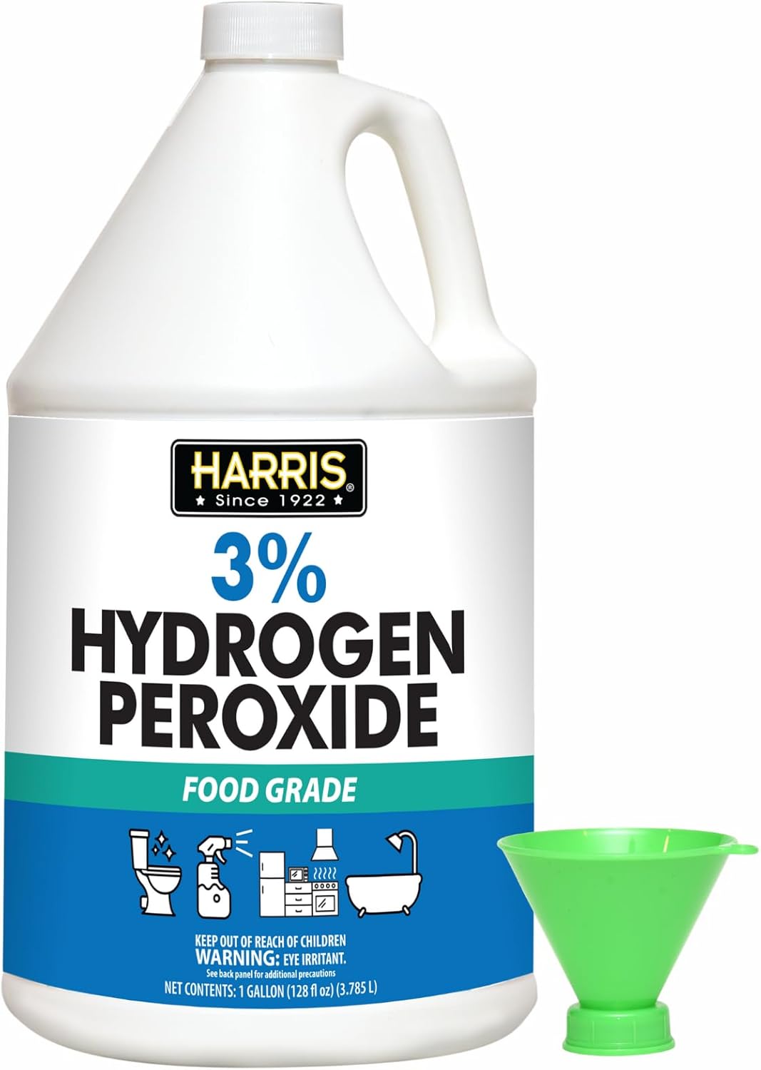 HARRIS-0.03-Food-Grade-Hydrogen-Peroxide,-128oz,-for-Kitchen,-Bath,-2602