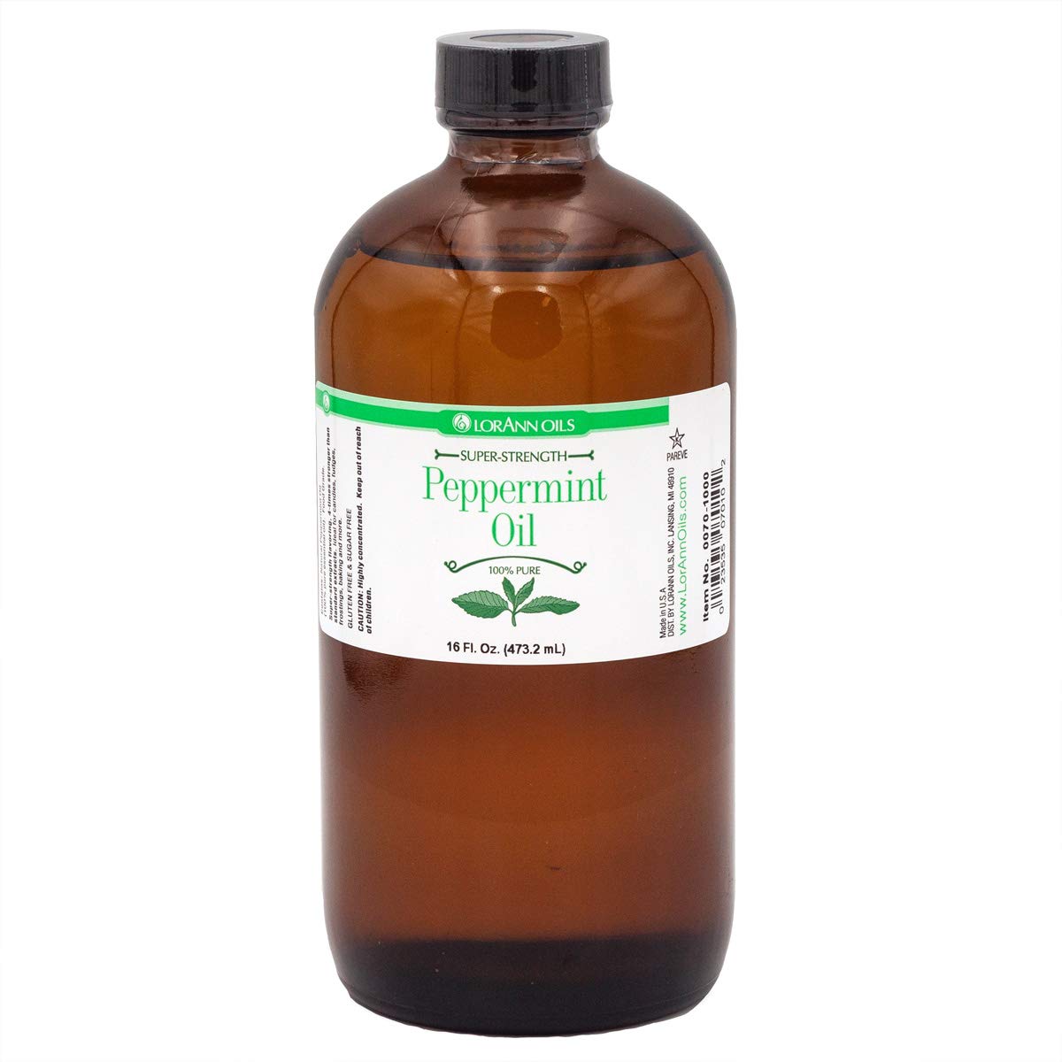 LorAnn Peppermint Oil Super Strength Natural Flavor 16 onzas 473 ml