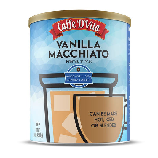 Caffe-D'Vita-Vanilla-Macchiato---1-Arabica-Coffee-Latte-Mix,-Instant-Cappuccino-Mix,-130
