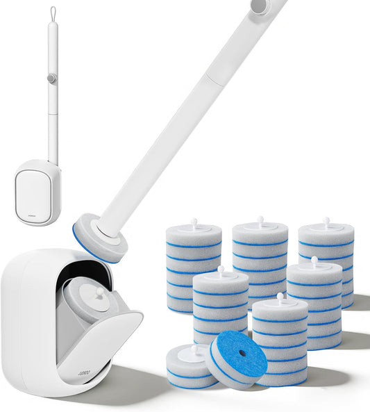 JUDRDO-Disposable-Toilet-Brush,Toilet-Bowl-Cleaner,Wall-Mounted-Toilet-Bowl-Brush-with-36-Refills-for-Deep-616