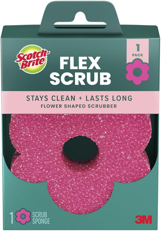 Scotch-Brite-Flex-Scrub,-Pink,-Non-Scratch-Dish-Sponge-with-Flexible-Shape,-Non--Scratch,1-Kitchen-Sponge---1209