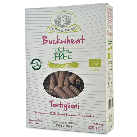 Rustichella-d'Abruzzo-Organic-Buckwheat-Tortiglioni,-Grano-Saraceno,-Gluten-Free-Pasta-Distinct-375
