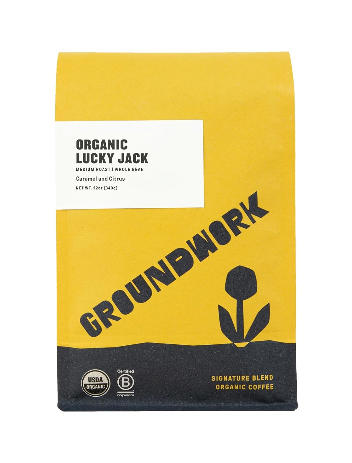 Groundwork-USDA-Organic-Whole-Bean-Coffee,-Lucky-Jack,-12-oz-Bag-----616